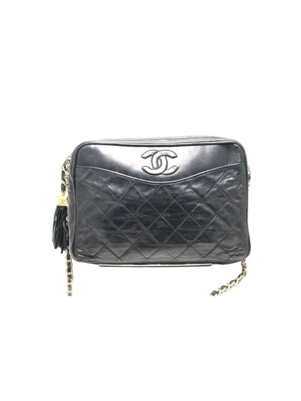 Chanel Quilted Fringe GD Leather Chain Shoulder